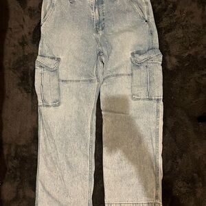 Hollister Men's Baggy Light washed cargo jeans
